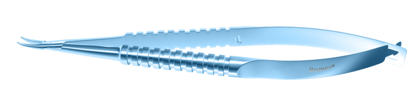 174R 8-041T Barraquer Needle Holder, 12.00 mm Fine Jaws, Curved, without Lock, Medium Size, Length 115 mm, Titanium