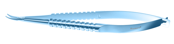 160R 8-061T Barraquer Needle Holder, 12.00 mm Standard Jaws, Curved, without Lock, Long Size, Length 125 mm, Titanium
