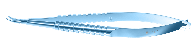 160R 8-061T Barraquer Needle Holder, 12.00 mm Standard Jaws, Curved, without Lock, Long Size, Length 125 mm, Titanium