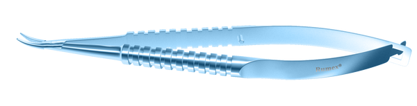 153R 8-091T Barraquer Needle Holder, 12.00 mm Strong Jaws, Curved, without Lock, Long Size, Length 125 mm, Titanium