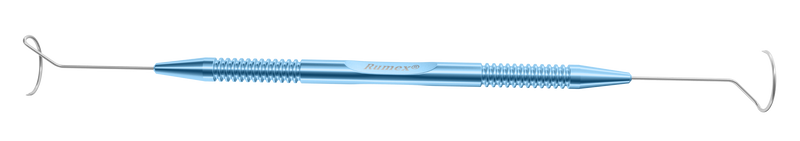 207R 9-031 Pigtail Lacrimal Probe, 8.00 mm Probes with Holes, Polished Tip, Length 125 mm, Round Titanium Serrated Handle