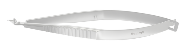 999R 11-0201S Katzin Corneal Transplant Scissors, Right, Blunt Tips, Strongly Curved, 8.00 mm Blades, Length 100 mm, Stainless Steel