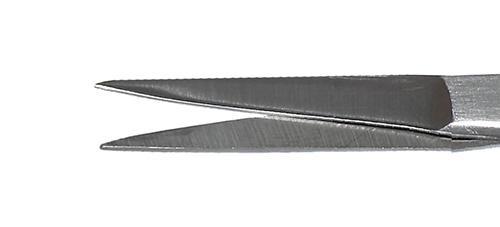 005R 11-080S Straight Iris Scissors, Sharp Tips, 28.00 mm Blades, Ring Handle, Length 115 mm, Stainless Steel