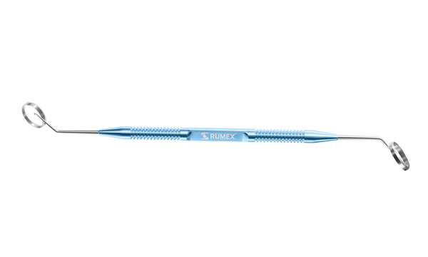 228R 3-0231 Abdullayev Corneal Marker for Keratoplasty, Double-Ended (10.00 mm and 11.00 mm Diameters), with Central Marking Point, Length 146 mm, Round Titanium Handle