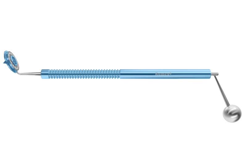 057R 3-196 Richman Toric Marker, Straight Shaft, Rotating Ring for Accurate Alignment, Wide Central Opening, Stainless Steel Gravity System, Length 132 mm, Round Titanium Handle