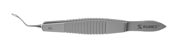 999R 4-033S Small-Incision Capsulorhexis Forceps with Double Cross-Action and Scale, Cystotome Tips, Micro-Thin Jaws, for 1.50 mm incisions, Flat Handle, Length 105 mm, Stainless Steel
