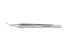 4-03952/LRS Capsulorhexis Forceps with Scale (2.50/5.00 mm), Cross-Action, for 1.50 mm Incisions, Curved Stainless Steel Jaws (8.50 mm), Long Lever (26.00 mm), Long (101 mm) Round Stainless Steel Handle, Length 130 mm