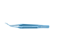 4-03952/SFT Capsulorhexis Forceps with Scale (2.50/5.00 mm), Cross-Action, for 1.50 mm Incisions, Curved Titanium Jaws (8.50 mm), Long Lever (26.00 mm), Short (71 mm) Flat Titanium Handle, Length 100 mm