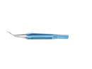 4-03952/SF Capsulorhexis Forceps with Scale (2.50/5.00 mm), Cross-Action, for 1.50 mm Incisions, Curved Stainless Steel Jaws (8.50 mm), Long Lever (26.00 mm), Short (71 mm) Flat Titanium Handle, Length 100 mm