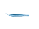 4-0395/SFT Capsulorhexis Forceps with Scale (2.50/5.00 mm), Cross-Action, for 1.50 mm Incisions, Curved Titanium Jaws (8.50 mm), Short Lever (16.00 mm), Short (71 mm) Flat Titanium Handle, Length 90 mm
