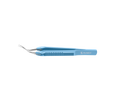 4-0395/SF Capsulorhexis Forceps with Scale (2.50/5.00 mm), Cross-Action, for 1.50 mm Incisions, Curved Stainless Steel Jaws (8.50 mm), Short Lever (16.00 mm), Short (71 mm) Flat Titanium Handle, Length 90 mm