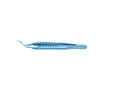 4-0395/SRS Capsulorhexis Forceps with Scale (2.50/5.00 mm), Cross-Action, for 1.50 mm Incisions, Curved Stainless Steel Jaws (8.50 mm), Short Lever (16.00 mm), Short (71 mm) Round Stainless Steel Handle, Length 90 mm
