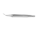 4-03962/MRS Capsulorhexis Forceps with Scale (2.50/5.00 mm), Cross-Action, for 1.50 mm Incisions, Straight Stainless Steel Jaws (8.50 mm), Long Lever (26.00 mm), Medium (91 mm) Round Stainless Steel Handle, Length 120 mm