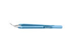 4-0396/LF Capsulorhexis Forceps with Scale (2.50/5.00 mm), Cross-Action, for 1.50 mm Incisions, Straight Stainless Steel Jaws (8.50 mm), Short Lever (16.00 mm), Long (101 mm) Flat Titanium Handle, Length 120 mm
