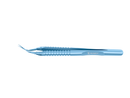 4-0396/LRT Capsulorhexis Forceps with Scale (2.50/5.00 mm), Cross-Action, for 1.50 mm Incisions, Straight Titanium Jaws (8.50 mm), Short Lever (16.00 mm), Long (101 mm) Round Titanium Handle, Length 120 mm