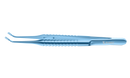 4-0814T Pollack Corneal Transplantation Fixation Forceps, Curved, Round Handle, Length 112 mm, Titanium
