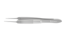 4-100S Iris Forceps with Serrations, Straight Shafts, Flat Serrated Handle, Length 72 mm, Stainless Steel