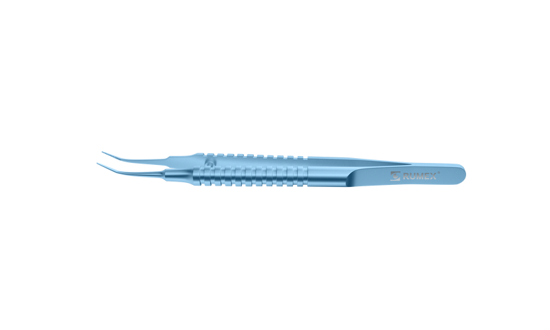110R 4-182T Catalano Curved Micro Tying Forceps, 6.00 mm V-Groove Tying Platform, Length 106 mm, Titanium