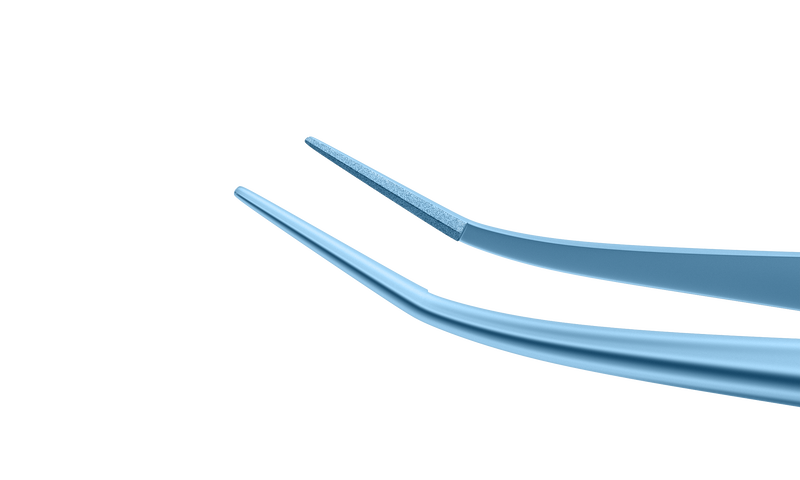 110R 4-182T Catalano Curved Micro Tying Forceps, 6.00 mm V-Groove Tying Platform, Length 106 mm, Titanium