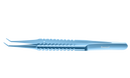 999R 4-1851T Tennant Angled Tying Forceps, Extra-Delicate Tips, for 9-0 to 11-0 Sutures, Round Handle, Length 107 mm, Titanium