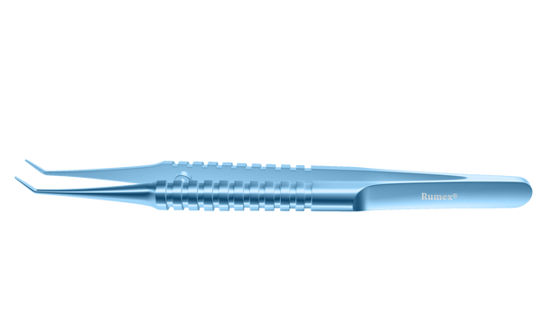 999R 4-1851T Tennant Angled Tying Forceps, Extra-Delicate Tips, for 9-0 to 11-0 Sutures, Round Handle, Length 107 mm, Titanium