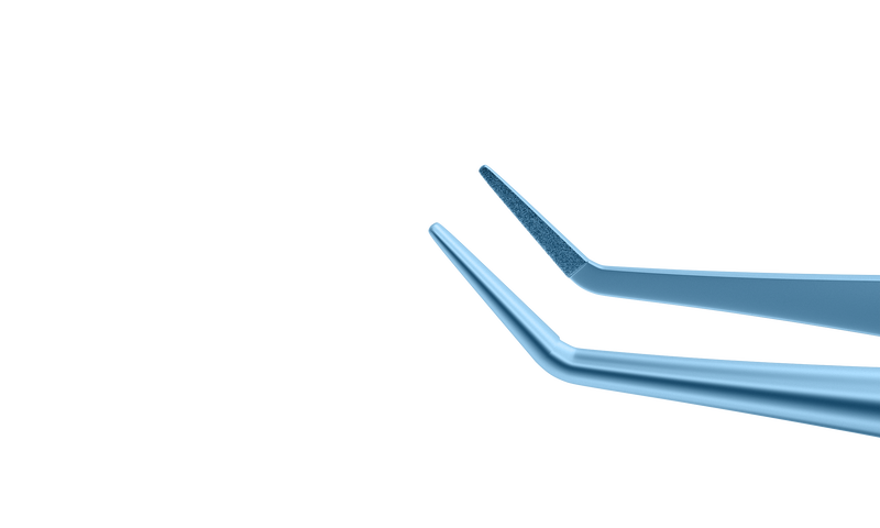 999R 4-1851T Tennant Angled Tying Forceps, Extra-Delicate Tips, for 9-0 to 11-0 Sutures, Round Handle, Length 107 mm, Titanium