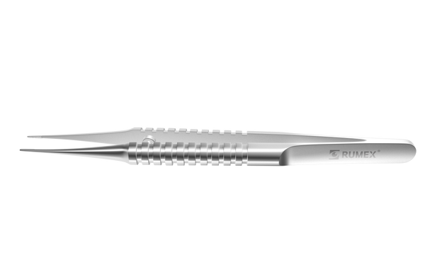152R 4-185S Tennant Straight Tying Forceps, Extra-Delicate Tips, for 9-0 to 11-0 Sutures, Round Handle, Length 108 mm, Stainless Steel