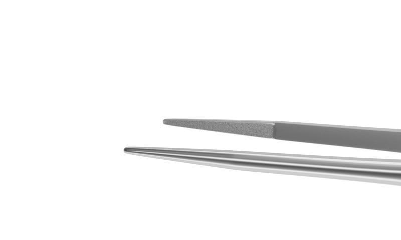 152R 4-185S Tennant Straight Tying Forceps, Extra-Delicate Tips, for 9-0 to 11-0 Sutures, Round Handle, Length 108 mm, Stainless Steel