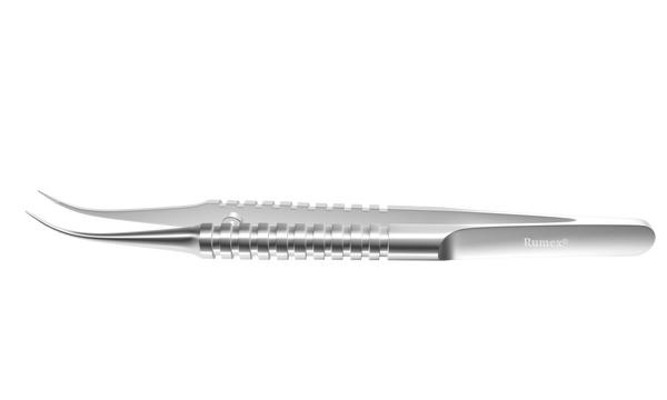 079R 4-186S Tennant Curved Tying Forceps, Extra-Delicate Tips, for 9-0 To 11-0 Sutures, Round Handle, Length 107 mm, Stainless Steel
