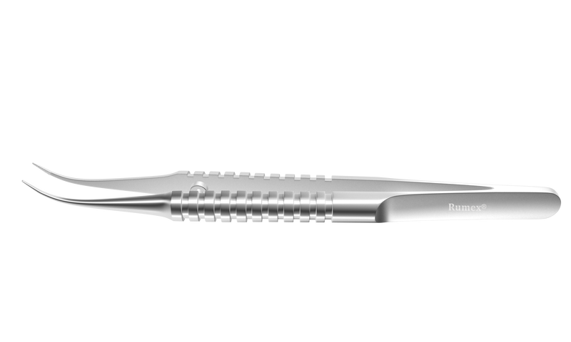 079R 4-186S Tennant Curved Tying Forceps, Extra-Delicate Tips, for 9-0 To 11-0 Sutures, Round Handle, Length 107 mm, Stainless Steel
