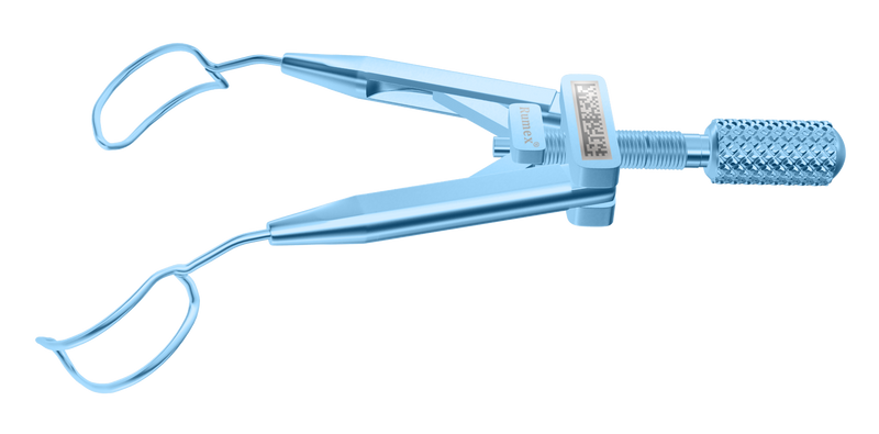 166R 14-062T Kershner Reversible Speculum, 14.00 mm Fenestrated Blades, Flat Branches, Length 70 mm, Titanium