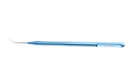 5-030 Kuglen Iris Hook, Angled, H-Shaped Tip, Length 122 mm, Round Titanium Handle
