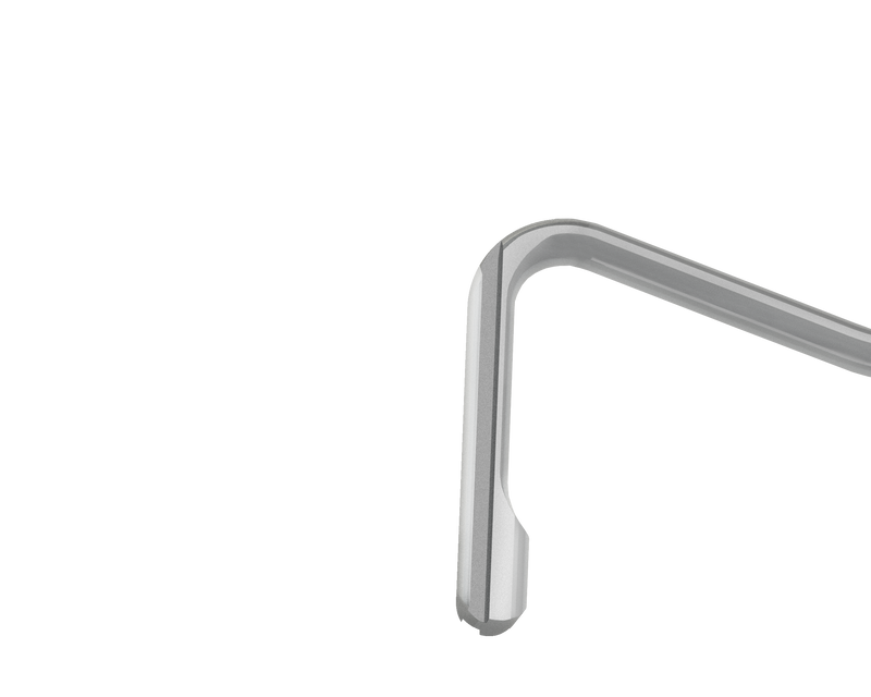 999R 5-046 Rychwalski Muscle Hook, 12.20 mm Hook with Groove, Length 140 mm, Flat Titanium Handle