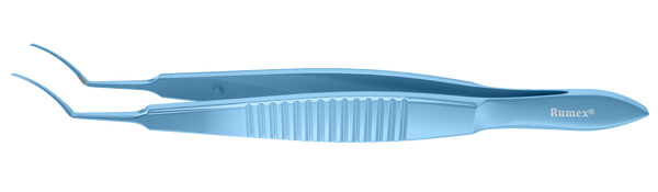 999R 4-0321T Utrata Capsulorhexis Forceps, Cystotome Tips, 11.50 mm Curved Jaws, Flat Handle, Length 107 mm, Titanium