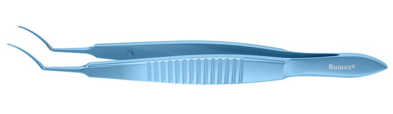 999R 4-0321T Utrata Capsulorhexis Forceps, Cystotome Tips, 11.50 mm Curved Jaws, Flat Handle, Length 107 mm, Titanium