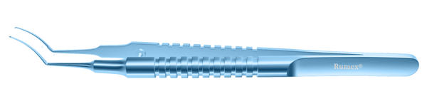 001R 4-0331T Utrata Capsulorhexis Forceps, Cystotome Tips, 11.50 mm Curved Jaws, Round Handle, Length 110 mm, Titanium