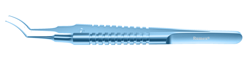 001R 4-0331T Utrata Capsulorhexis Forceps, Cystotome Tips, 11.50 mm Curved Jaws, Round Handle, Length 110 mm, Titanium