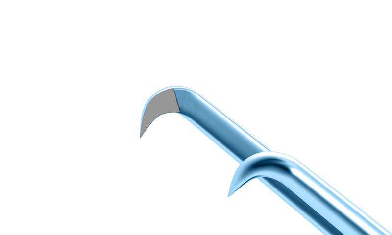 999R 4-0352T Nevyas Capsulorhexis Forceps, Cystotome Triangular Claw-Shaped Tips, 11.50 mm Straight Jaws, Flat Handle, Length 105 mm, Titanium