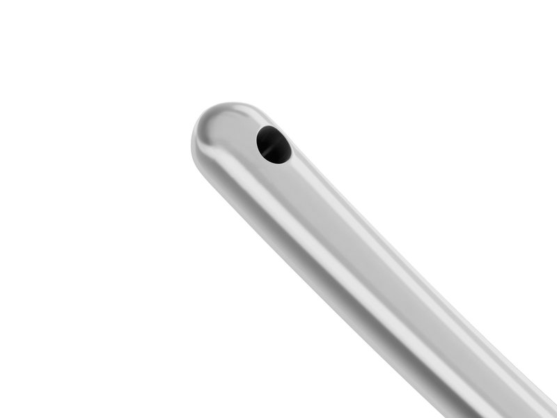 027R 7-082 Aspiration Handpiece for Bimanual Technique, Curved, 21 Ga, One Top Port 0.35 mm, Length 104 mm, Titanium Handle