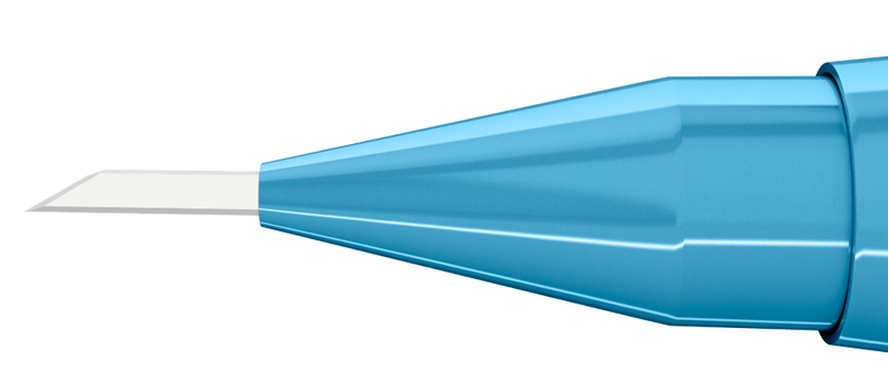 999R 6-10/6SK-0501 Side-Port Sapphire Knife, 45° Double-Edge Blade, 1.00 mm, Straight, Length 136 mm, Titanium Handle