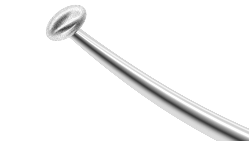 999R 13-183 John DSAEK Stromal Scrubber, Strongly Vaulted Shaft, Length 120 mm, Round Titanium Handle