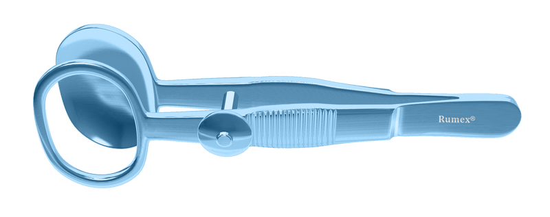 140R 4-1912T Desmarres Chalazion Forceps, Medium, 24.00 x 16.00 mm Platform, Length 92 mm, Titanium