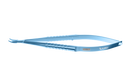8-011T Barraquer Needle Holder, 12.00 mm Standard Jaws, Curved, without Lock, Small Size, Length 100 mm, Titanium