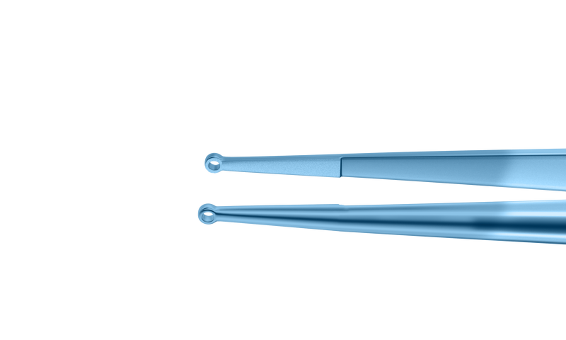 205R 4-2301T Fechtner Conjunctiva Forceps, Delicate Ring Jaws, Flat Handle, Length 108 mm, Titanium