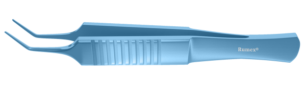 999R 4-2144T Forceps for ICRS Implantation, with 1x1 Teeth, 0.30 mm Groove, Length 85 mm, Flat Handle, Titanium
