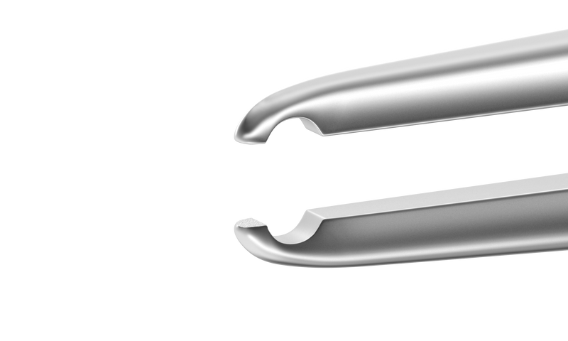 187R 4-0502S Hoskin Type Colibri Forceps, Pierced Tips, Flat Handle, Length 84 mm, Stainless Steel