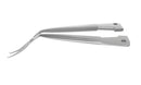 4-03952/LFS Capsulorhexis Forceps with Scale (2.50/5.00 mm), Cross-Action, for 1.50 mm Incisions, Curved Stainless Steel Jaws (8.50 mm), Long Lever (26.00 mm), Long (101 mm) Flat Stainless Steel Handle, Length 130 mm