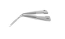 4-0396/LF Capsulorhexis Forceps with Scale (2.50/5.00 mm), Cross-Action, for 1.50 mm Incisions, Straight Stainless Steel Jaws (8.50 mm), Short Lever (16.00 mm), Long (101 mm) Flat Titanium Handle, Length 120 mm