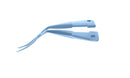 4-0395/LRT Capsulorhexis Forceps with Scale (2.50/5.00 mm), Cross-Action, for 1.50 mm Incisions, Curved Titanium Jaws (8.50 mm), Short Lever (16.00 mm), Long (101 mm) Round Titanium Handle, Length 120 mm