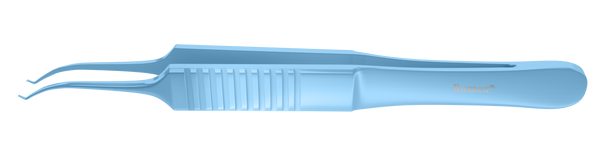 999R 4-0541T Castroviejo Colibri Corneal Forceps, 0.12 mm, 1x2 Teeth, Flat Handle, Length 107 mm, Titanium